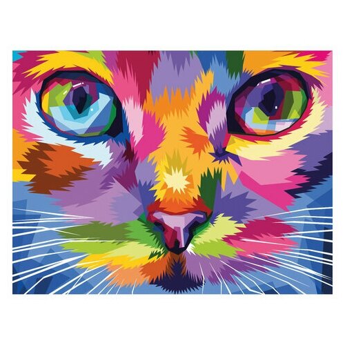 картина по номерам 40х50 см остров сокровищ радужный кот на подрамнике акрил кисти 663320 Картина Unitype по номерам 40х50 см - (1 шт)