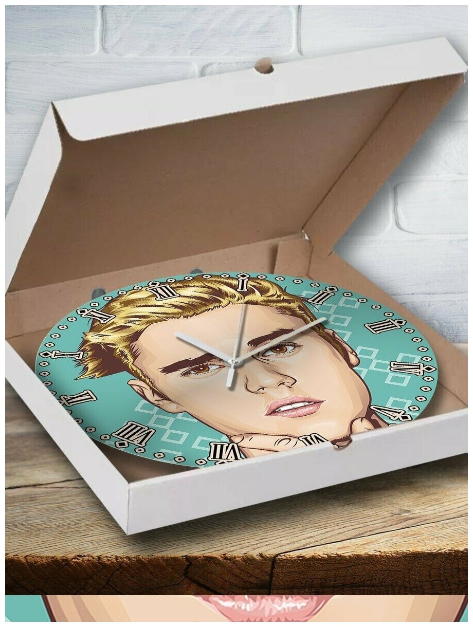 Настенные часы УФ с рисунком музыка Justin Bieber - 1154
