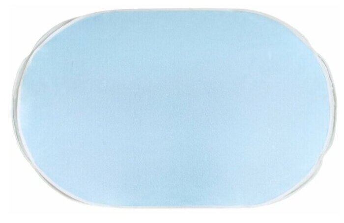Наматрасник защитный непромокаемый для круглой и овальной кровати Пелигрин из клеенки с махровым покрытием 2 шт. (круглый d75 см. и овальный 75х125 см.) голубой - фотография № 2