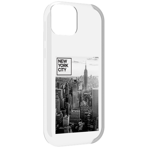 Чехол MyPads черно белый Нью-Йорк для UleFone Note 6 / Note 6T / Note 6P задняя-панель-накладка-бампер