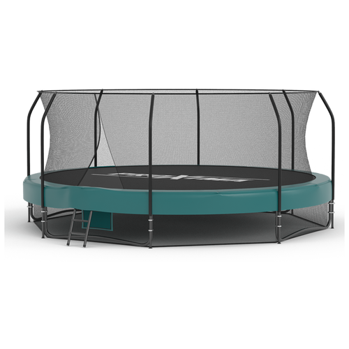 фото Батут с защитной сеткой и лестницей proxima premium 14 ft