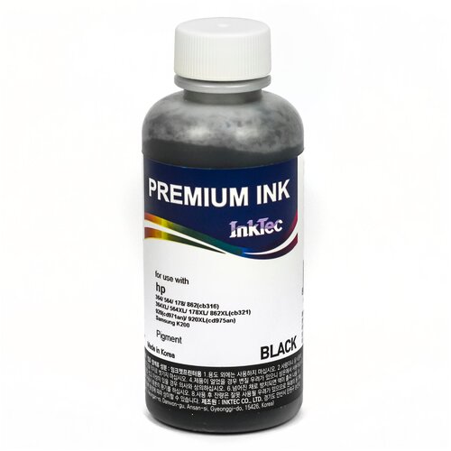 чернила для hp 130 131 132 с8767 c8765 c9362 100мл black pigment h6065 100mb inktec Чернила InkTec H7064-100mb черные пигментные для картриджей HP: 178, 920, 901, 121, 27, 56, 129, 130, 131 и GT принтеров 100мл