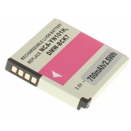 Аккумулятор iBatt iB-B1-F226 700mAh для Panasonic DMW-BCK7E, NCA-YN101H, DMW-BCK7, аккумуляторная батарея ёмкостью 1800 mah fotokvant dmw blf19