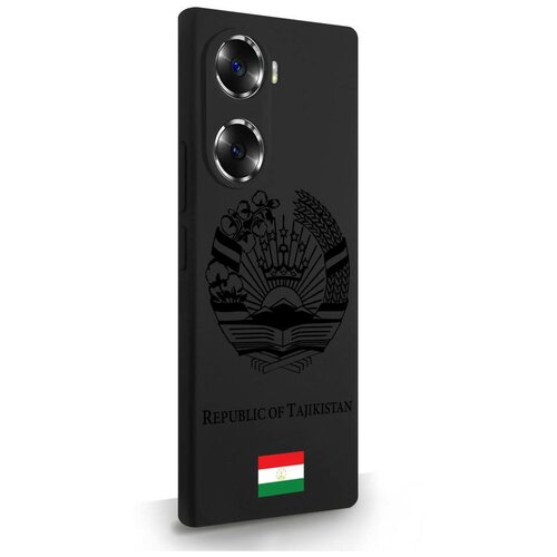 Черный силиконовый чехол SignumCase для Honor 60 Черный лаковый Герб Таджикистана для Хонор 60 черный силиконовый чехол signumcase для honor x9 черный лаковый герб таджикистана
