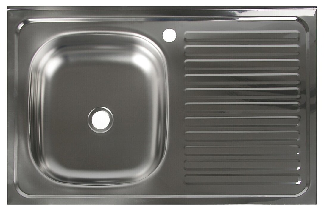 Накладная кухонная мойка Владикс V-402 левая 80х50см нержавеющая сталь