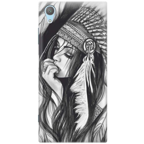 фото Re:pa накладка transparent для sony xperia xa1 plus с принтом "эскиз девушки"