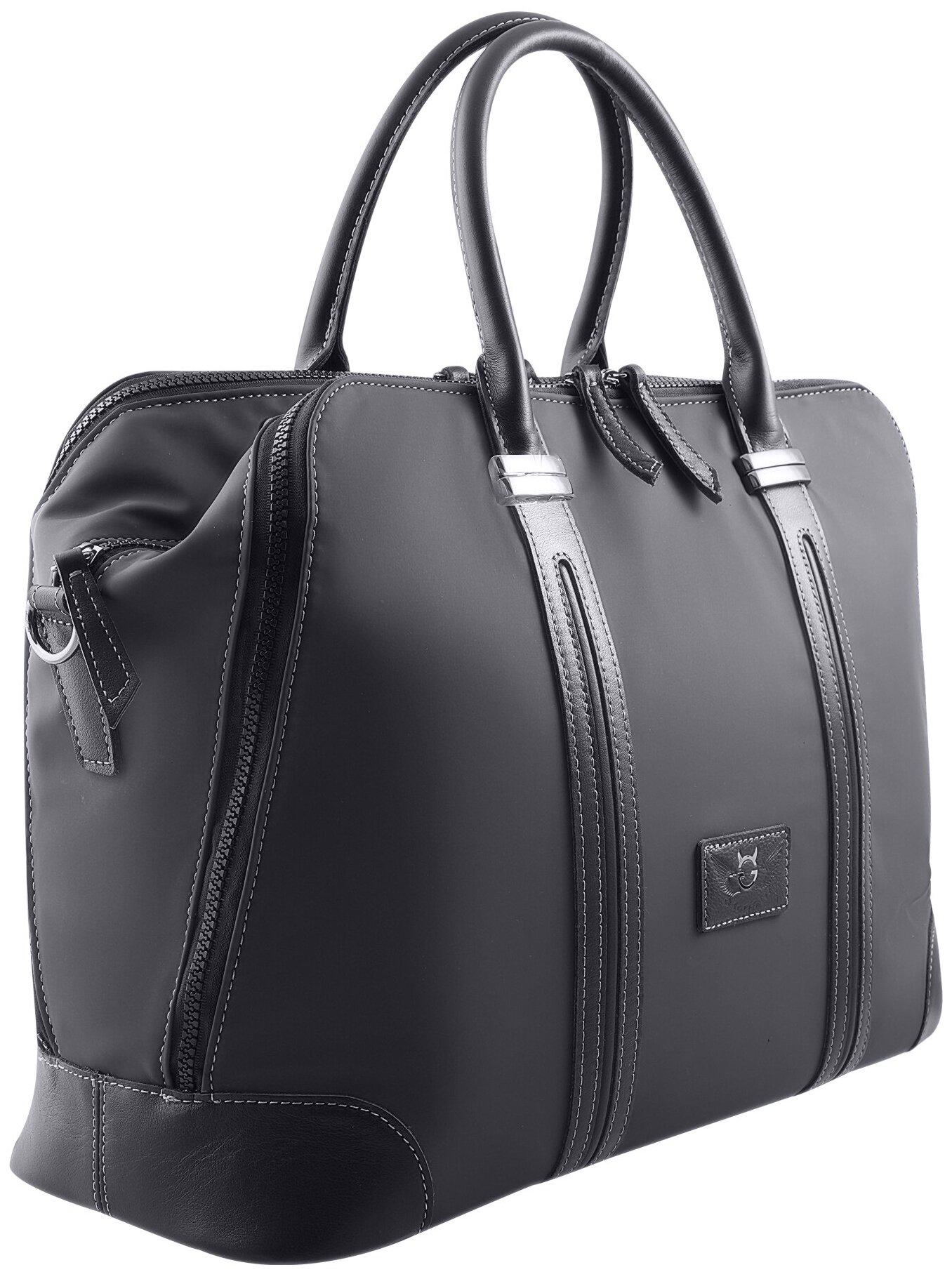 Надёжная мужская сумка со съемным ремнём, натуральная кожа 20%, высокопрочная ткань 80%, 2018958B - фотография № 7