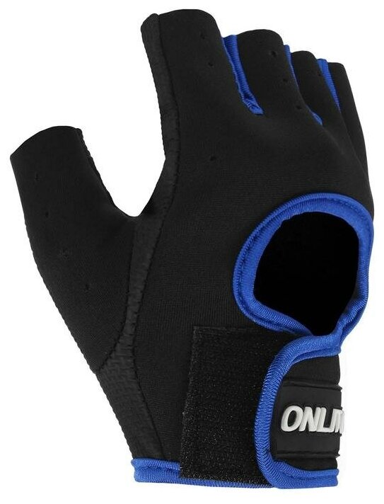 фото Перчатки спортивные, комплект 2 шт, размер L, цвет черно-синий, ONLITOP