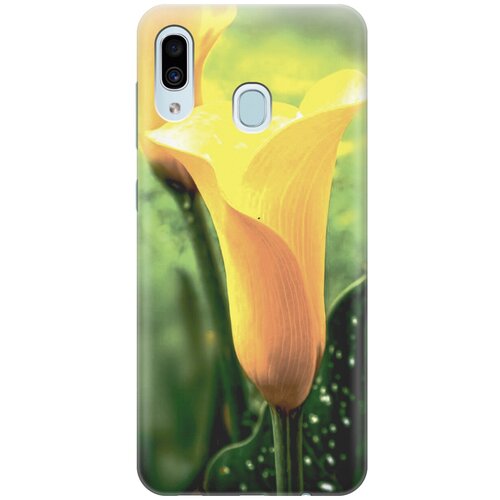 фото Силиконовый чехол на samsung galaxy a40 / самсунг а40 с принтом "желтые каллы gosso