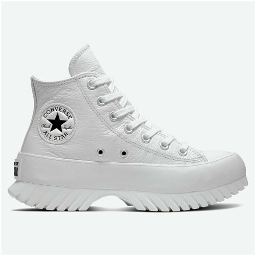 Кеды Converse Chuck Taylor All Star Lugged A03705 кожаные высокие белые (37)