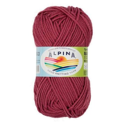фото Пряжа alpina "margo" 10 шт. по 50 г 100% мериносовая шерсть 75 м №23 бл. брусничный