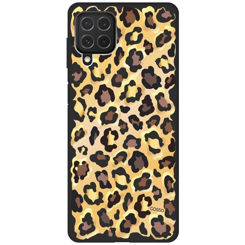 фото Матовый soft touch силиконовый чехол на samsung galaxy m32, самсунг м32 с 3d принтом "cheetah" черный slvgo