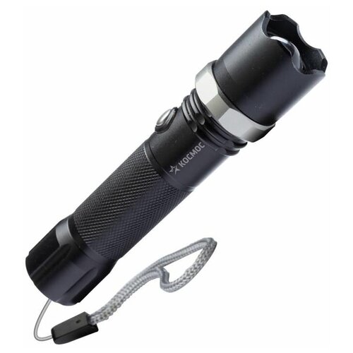 Фонарь ручной KOS112Lit аккум 3ВтLED линза/зум/Li-ion18650 1200mAh/анодированный алюминий/USB-шнур космос