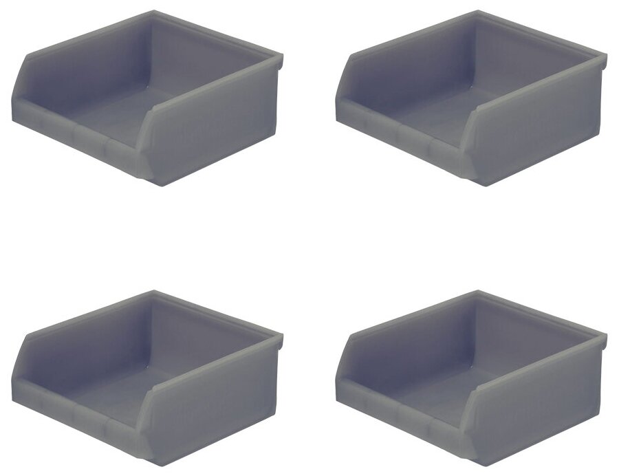 Ящики пластиковые для метизов (комплект 4шт) (107х98х47мм) т. серый