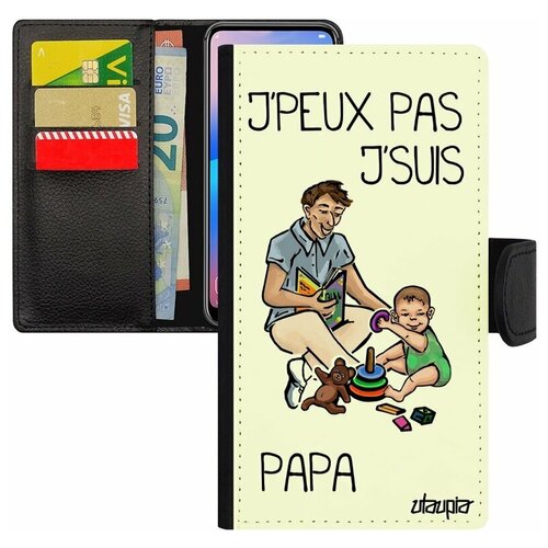 фото Чехол книжка на мобильный xiaomi mi 8 lite, "не могу - стал папой!" повод семья utaupia