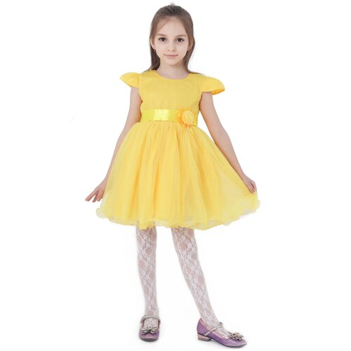 Платье для девочки, 32 размер FASHION желтого цвета
