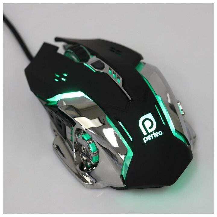 Мышь Perfeo GALAXY игровая проводная подсветка 3200 dpi USB чёрная