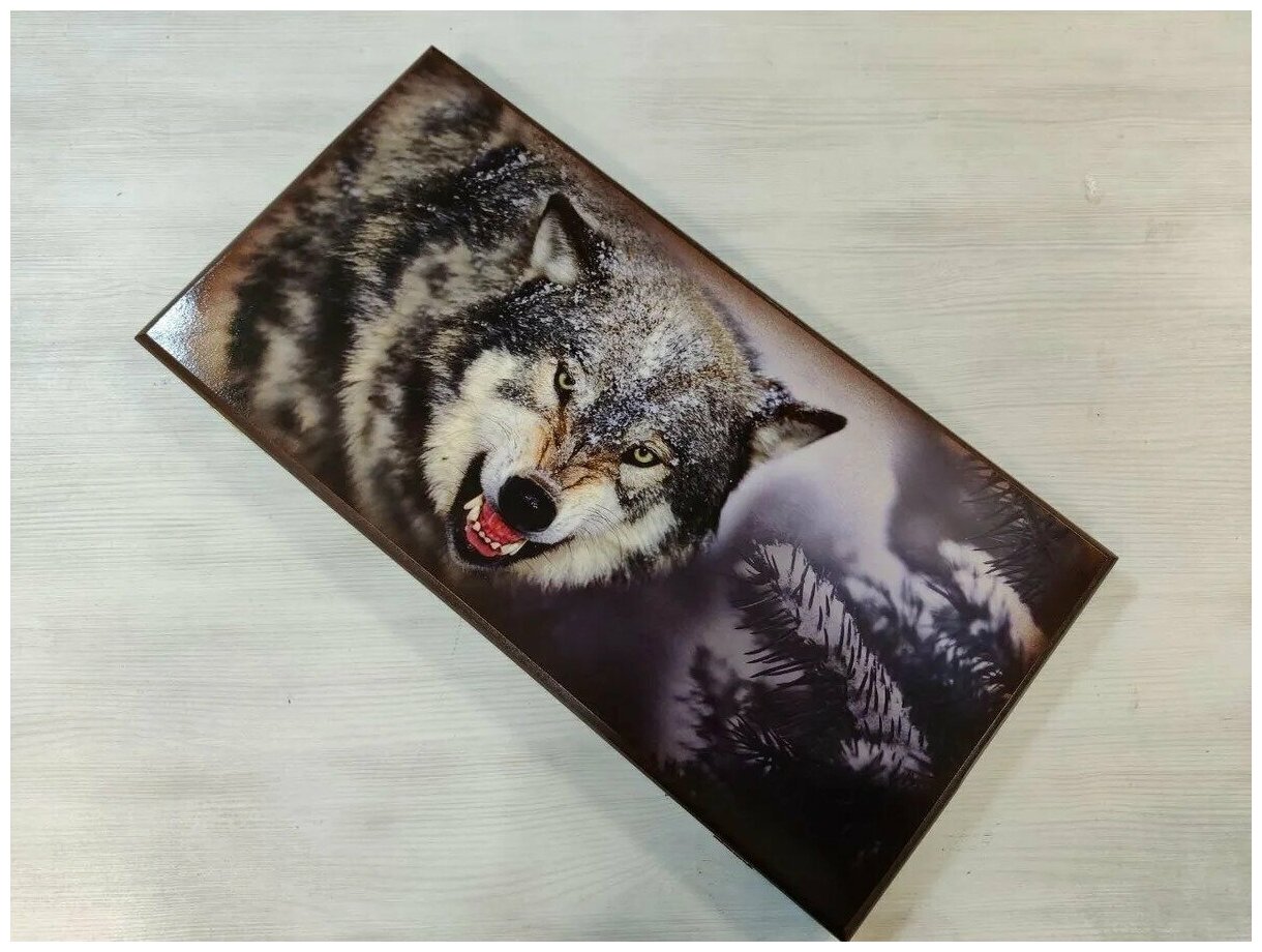 Нарды деревянные Волчий оскал большие 60 на 60 см