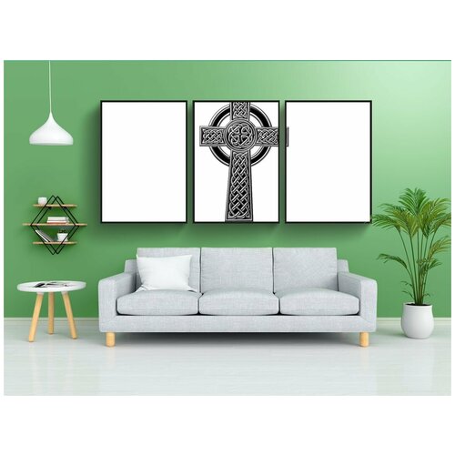 фото Набор модулных постеров для интерьера "кельтский крест, пересекать, кельтская" 60x90 см. в тубусе, без рамки lotsprints