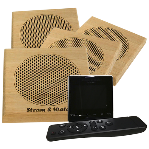 Комплект влагостойкой акустики для бани и сауны - SW 4 Black SAUNA квадратная решетка 5700000₽