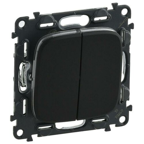 фото Механизм выключателя 2-кл. сп valena allure 10а ip20 250в с лиц. панелью безвинт. зажимы антрацит leg 752915 legrand