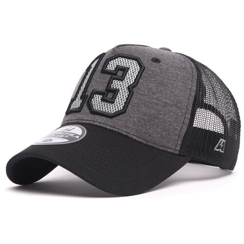 фото Бейсболка мужская с сеткой кхл с номером 13 atributika & club, кепка серая с цифрой "один; три" атрибутика и клуб