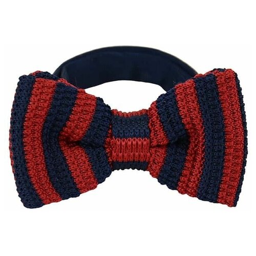 Галстук-бабочка / Street Soul / Jazzman Вязаный галстук Широкая вязка / тёмно-сине-бордовые полоски (One size)