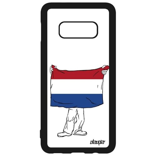 фото Противоударный чехол на // galaxy s10e // "флаг голландии с руками" стиль дизайн, utaupia, белый