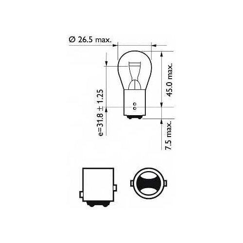 Лампа P21/5W BAY15d Standard 12V 12499CP (10) 48159773 PHILIPS 12499CP