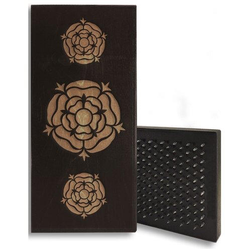 фото Доска садху черная цветы - 3, размер 31x14, шаг гвоздей 10 мм чакра