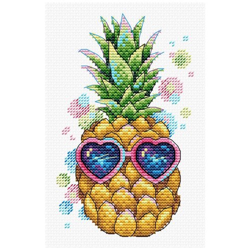 фото Набор для вышивания крестиком жар-птица на одежде, "солнечный ананас", 15*9 см
