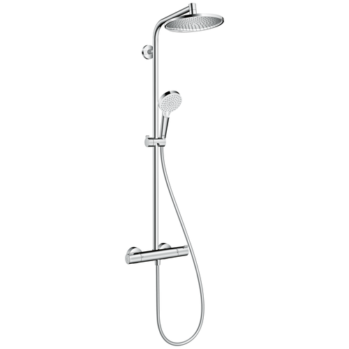 душевая система showerpipe hansgrohe crometta s 240 1jet 27267000 Ручной душ hansgrohe Crometta S 240 1jet Showerpipe 27267000, хром хром 1600 мм