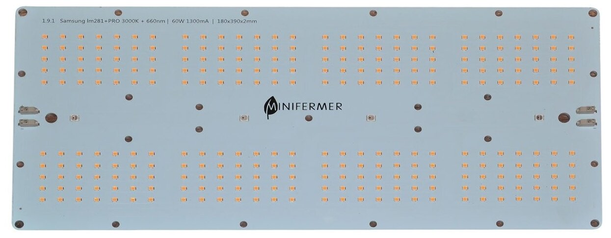 Квантум борд 1.9.1 Quantum board Samsung 2835 lm281b+pro 3000K + SMD 5050 660nm, 60Вт 18х39см эконом драйвер / фито светильник / фитолампа для растений в гроубокс, теплицу, оранжерею, тент - фотография № 11