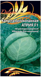 Семена Ваше хозяйство Капуста б/к Атрия Высокоурожайный среднепоздний (137-147дней) гибрид универсального назначения. Кочан округлый или плоско-округлый, плотный, массой 4-8кг, с короткой внутренней кочерыгой. Наружная окраска синевато-зеленая, на разрезе зеленовато-белая. Ценность гибрида: дружное созревание и высокая выравненность кочанов, отличные вкусовые качества, устойчивость к растрескиванию и болезням, длительное хранение (до 6 месяцев). Отлично сохраняется на корню. 10 шт цв/п