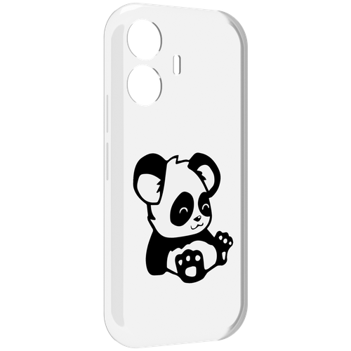 Чехол MyPads панда-детеныш детский для Vivo Y77E / Vivo iQOO Z6 Lite задняя-панель-накладка-бампер
