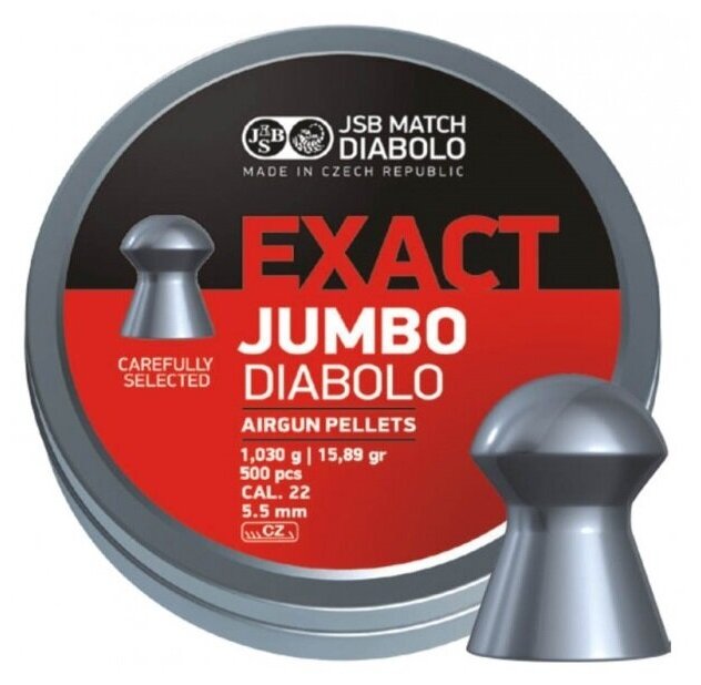 Пули JSB Exact Jumbo Diabolo 5,52 мм, 1,03 грамм, 500 штук