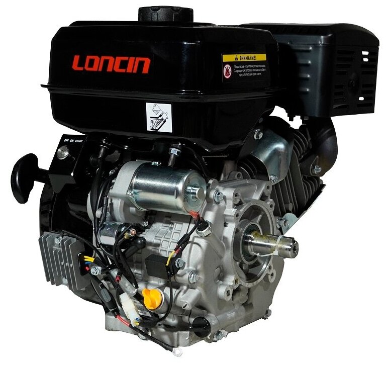 Двигатель бензиновый Loncin LC192FD (A type) D25 7А (20л с 459куб вал 25мм ручной и электрический старт катушка 7А)