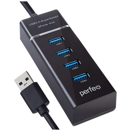 USB-HUB Perfeo 4 Port, 3.0 (PF-H031 Black) чёрный
