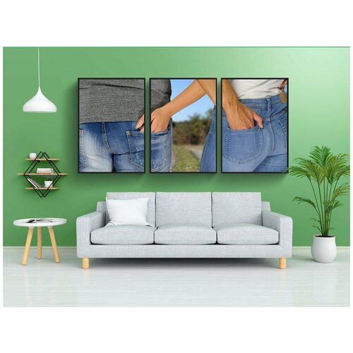 фото Набор модулных постеров для интерьера "женщина, человек, мало" 60x90 см. в тубусе, без рамки lotsprints