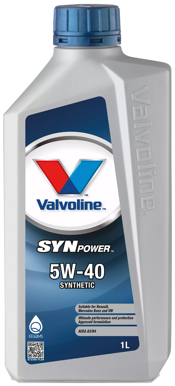 VALVOLINE 872380 Масло моторное синтетическое SYNPOWER 5W40 API SL/CF ACEA A3/B4 1л 1шт