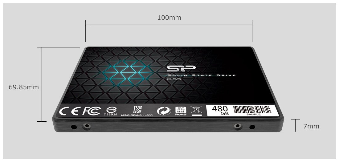 SSD накопитель SILICON POWER Slim S55 480Гб, 2.5", SATA III - фото №8