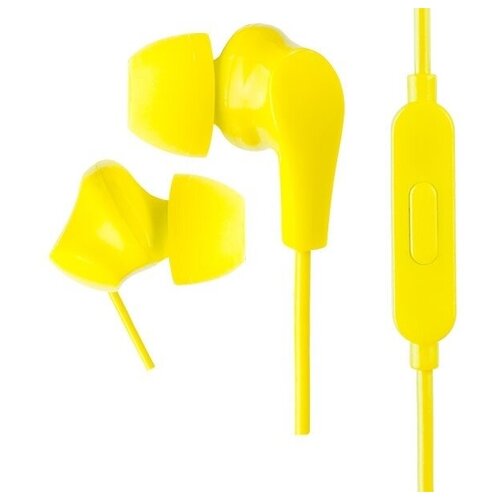 Perfeo наушники внутриканальные c микрофоном ALPHA желтые 43100₽