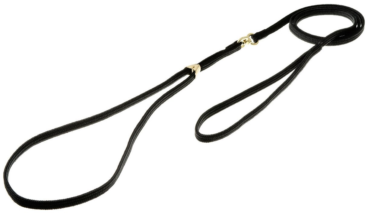 Ринговка для собак (поводок-удавка фиксирующая) для дрессировки и выставки / для средних пород, Zoo One с прищепкой "золото", 8 мм, черная / PEQG-08BL
