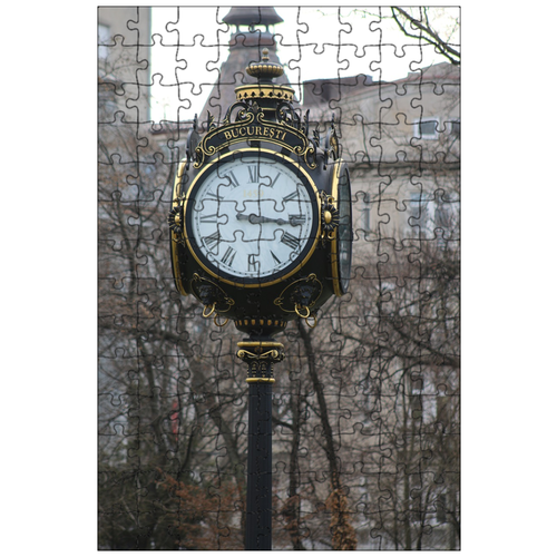 фото Магнитный пазл 27x18см."часы, бухарест, время" на холодильник lotsprints