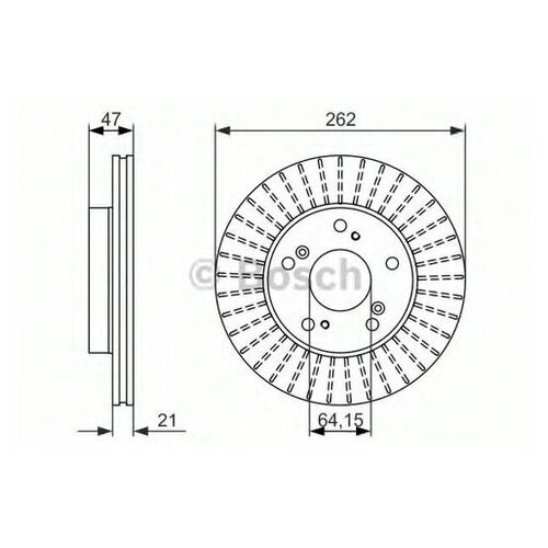 фото Тормозной диск bosch 0 986 479 687 для honda civic vii,viii, cr-z, integra