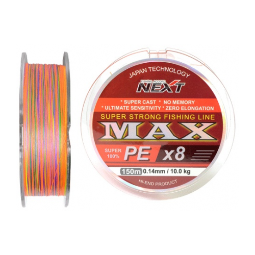 Next, Шнур Max PEx8, 10x100м, 0.26мм, 21.5кг, мультиколор