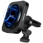 Автомобильный держатель с магнитной беспроводной зарядкой ESR HaloLock Magnetic Wireless Car Charger для iPhone 12/13 с поддержкой MagSafe, черный - изображение