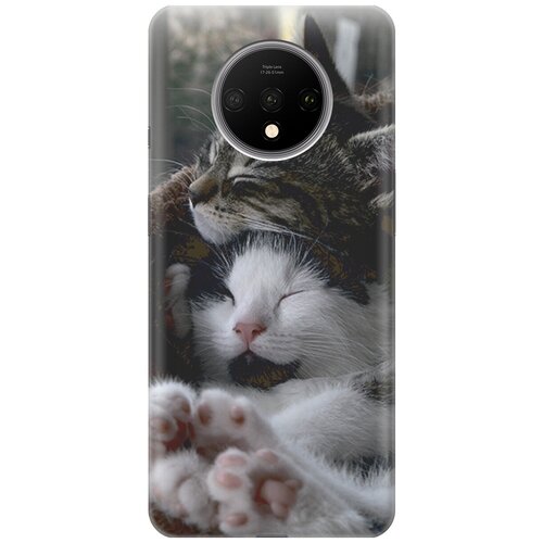 фото Силиконовый чехол на oneplus 7t / ванплюс 7т с принтом "отдыхающие котики" gosso