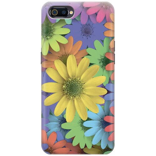 фото Силиконовый чехол на oppo a1k / realme c2 / оппо а1к / рилми с2 с принтом "букет из разнозветных ромашек" gosso