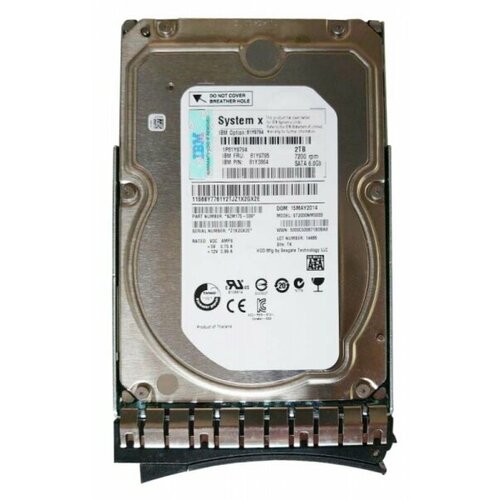 Жесткий диск Lenovo 00FN113 2Tb 7200 SATAIII 3.5 HDD для серверов lenovo жесткий диск lenovo 0a89472 2tb 7200 sataiii 3 5 hdd